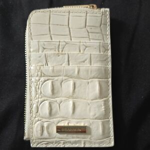 Brahmin Ivory Croc-Embossed Card Holder